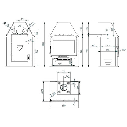 Estufa de leña FM M-300